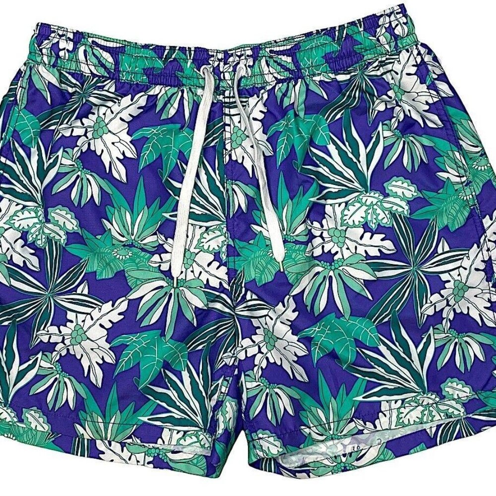 Men's KANU Surf Hawaiian Tropical Print Swim Trunks ~ Sz XL Beach Surfer Cali
